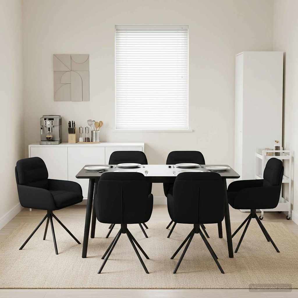 vidaXL Draai Eetstoelen 4 pcs Kunstleer Zwart 59 x 59,5 x 90 cm