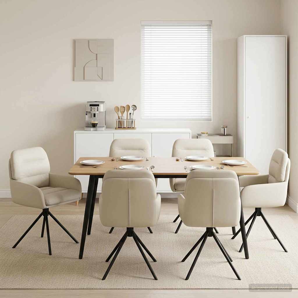 vidaXL Draai Eetstoelen 4 pcs Kunstleer Zwart 59 x 59,5 x 90 cm