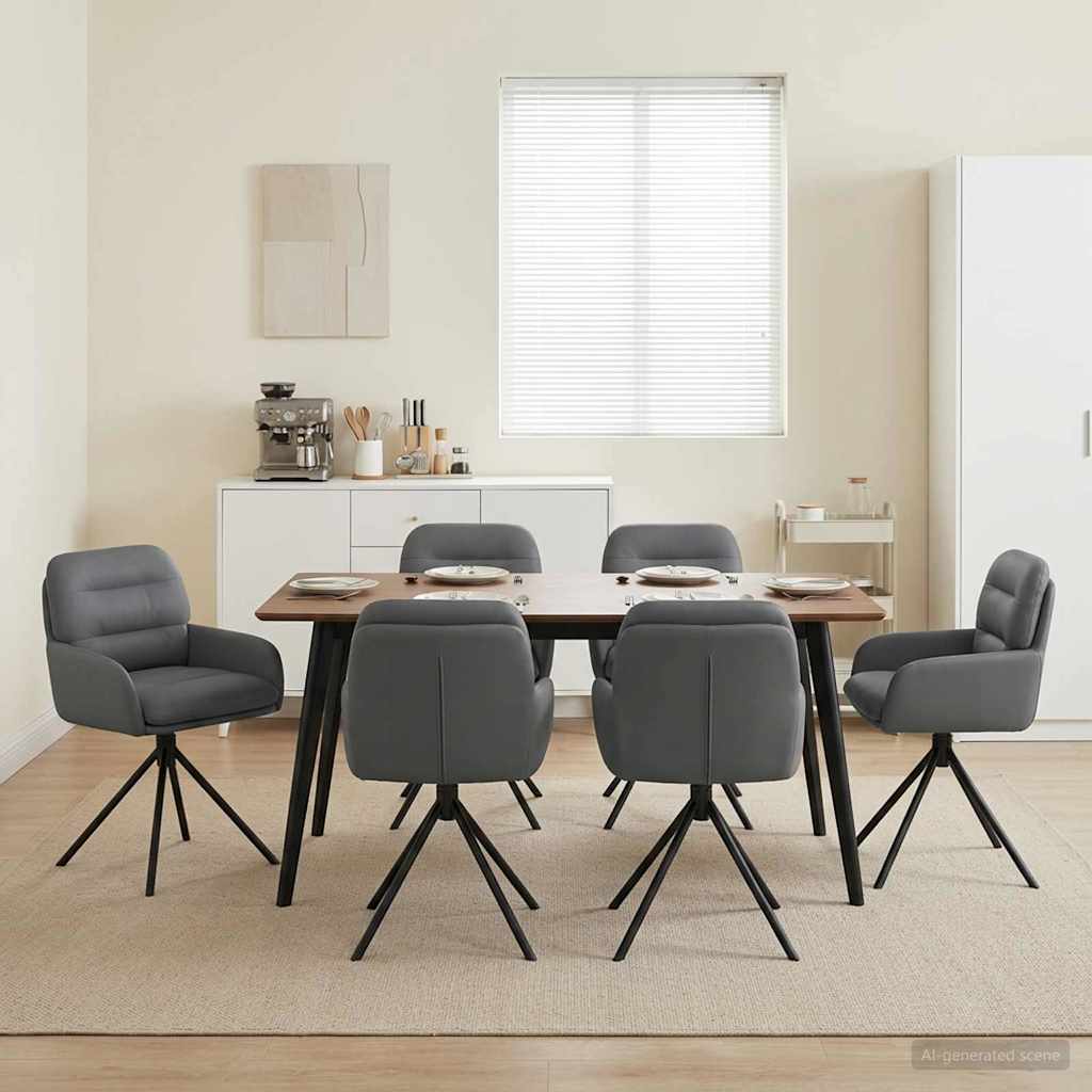 vidaXL Draai Eetstoelen 4 pcs Kunstleer Zwart 59 x 59,5 x 90 cm