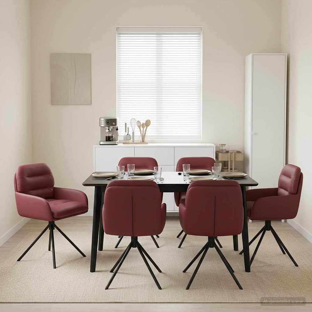vidaXL Draai Eetstoelen 4 pcs Kunstleer Zwart 59 x 59,5 x 90 cm