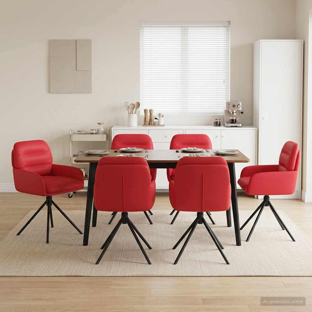 vidaXL Draai Eetstoelen 4 pcs Kunstleer Zwart 59 x 59,5 x 90 cm