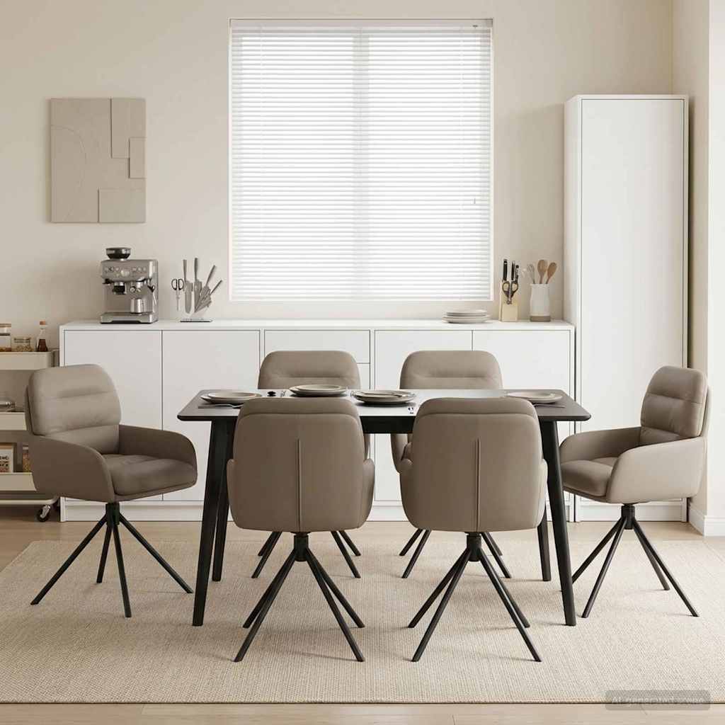 vidaXL Draai Eetstoelen 4 pcs Kunstleer Zwart 59 x 59,5 x 90 cm