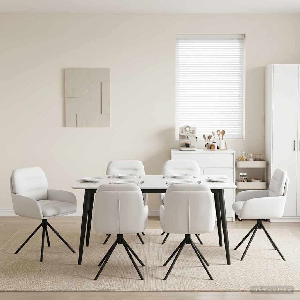 vidaXL Draai Eetstoelen 4 pcs Kunstleer Zwart 59 x 59,5 x 90 cm