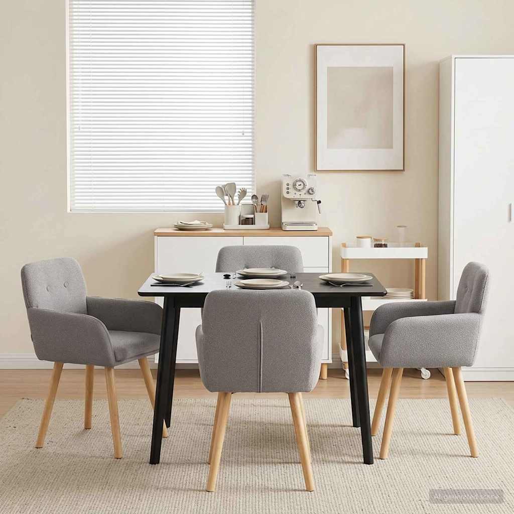 vidaXL Eettafelstoelen 4 pcs Bouclé Lichtgrijs 59 x 57 x 85 cm