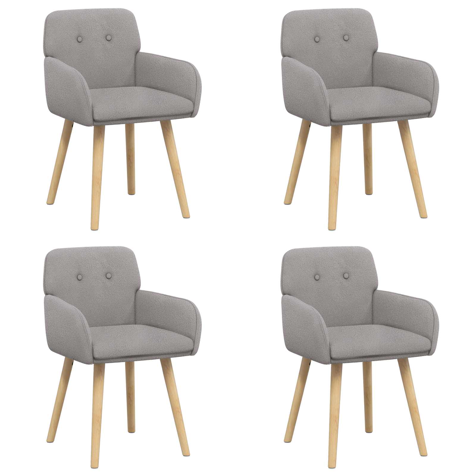 vidaXL Eettafelstoelen 4 pcs Bouclé Lichtgrijs 59 x 57 x 85 cm
