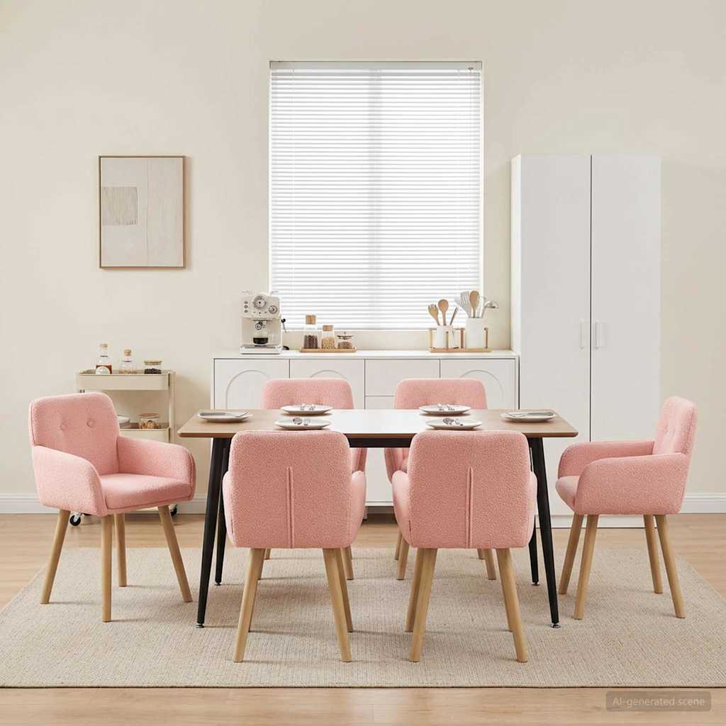 vidaXL Eettafelstoelen 4 pcs Bouclé Lichtgrijs 59 x 57 x 85 cm