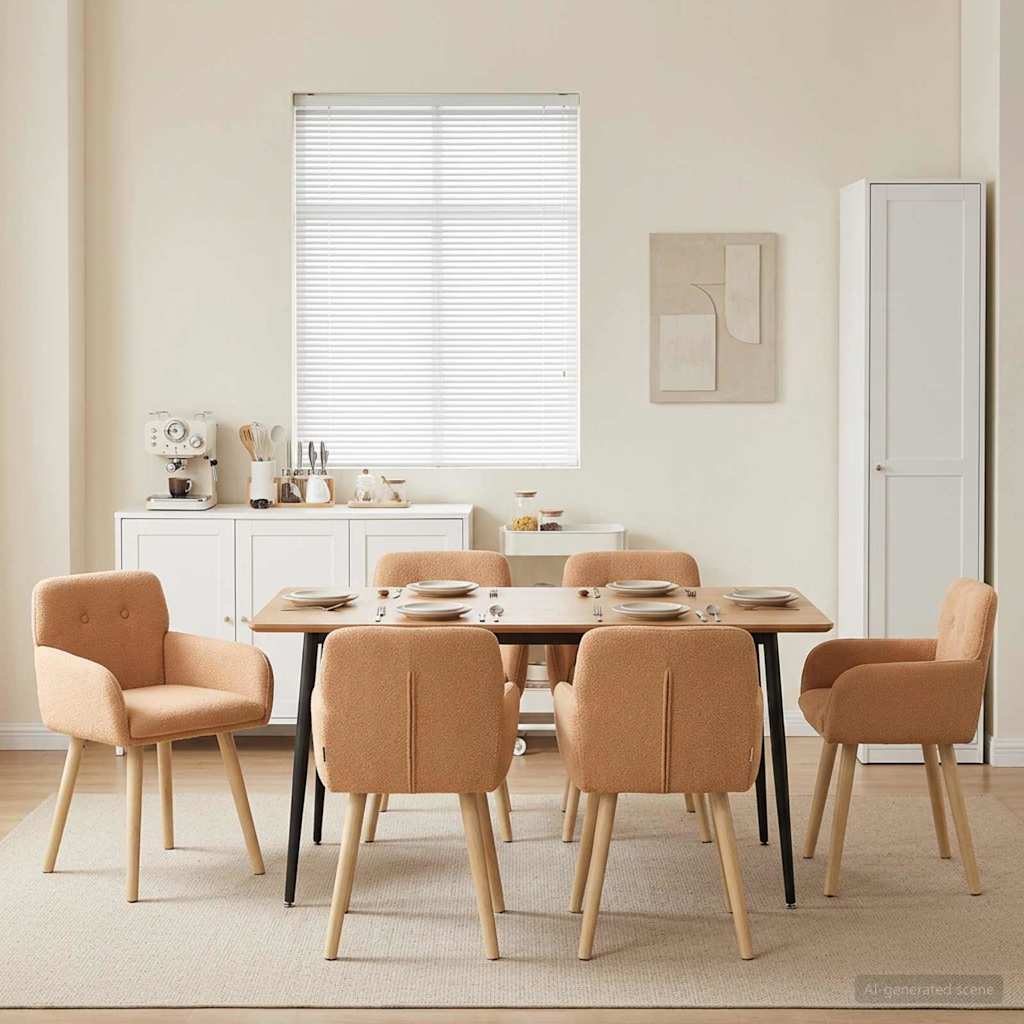 vidaXL Eettafelstoelen 4 pcs Bouclé Lichtgrijs 59 x 57 x 85 cm
