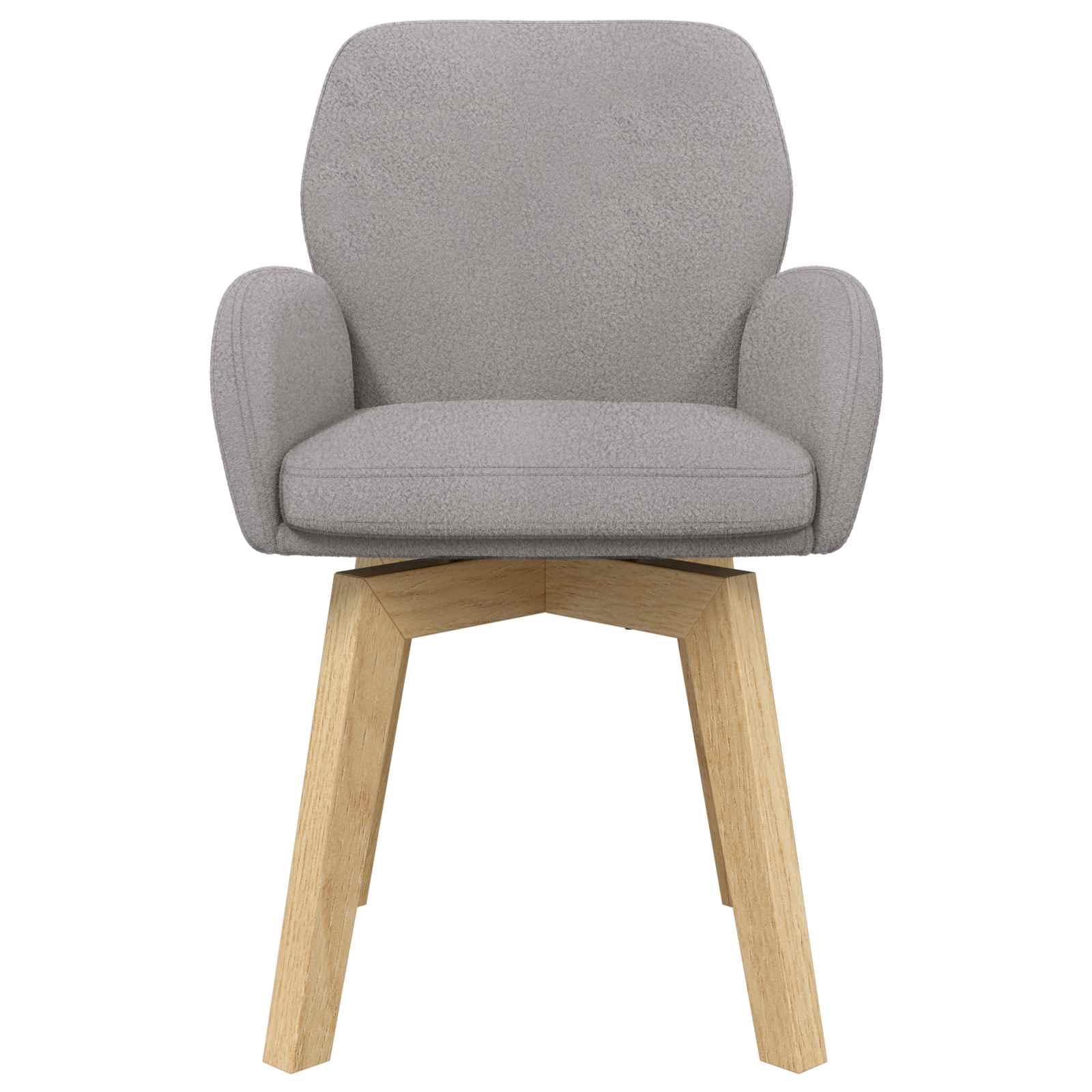 vidaXL Draai Eetstoelen 4 pcs Bouclé Lichtgrijs 54 x 58 x 87 cm