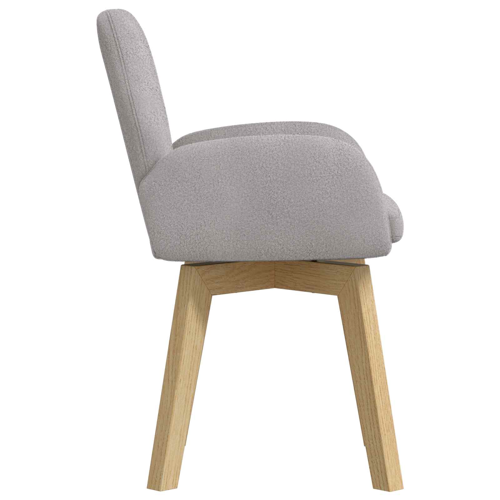vidaXL Draai Eetstoelen 4 pcs Bouclé Lichtgrijs 54 x 58 x 87 cm