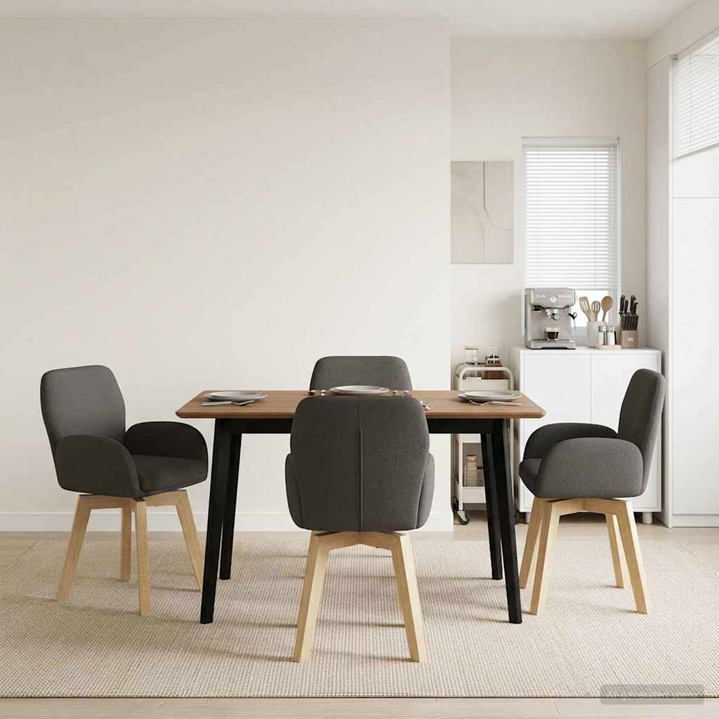 vidaXL Draai Eetstoelen 4 pcs Bouclé Lichtgrijs 54 x 58 x 87 cm