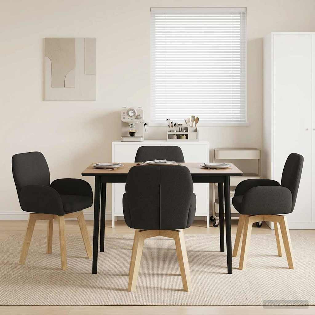 vidaXL Draai Eetstoelen 4 pcs Bouclé Lichtgrijs 54 x 58 x 87 cm