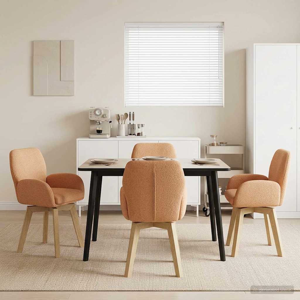 vidaXL Draai Eetstoelen 4 pcs Bouclé Lichtgrijs 54 x 58 x 87 cm