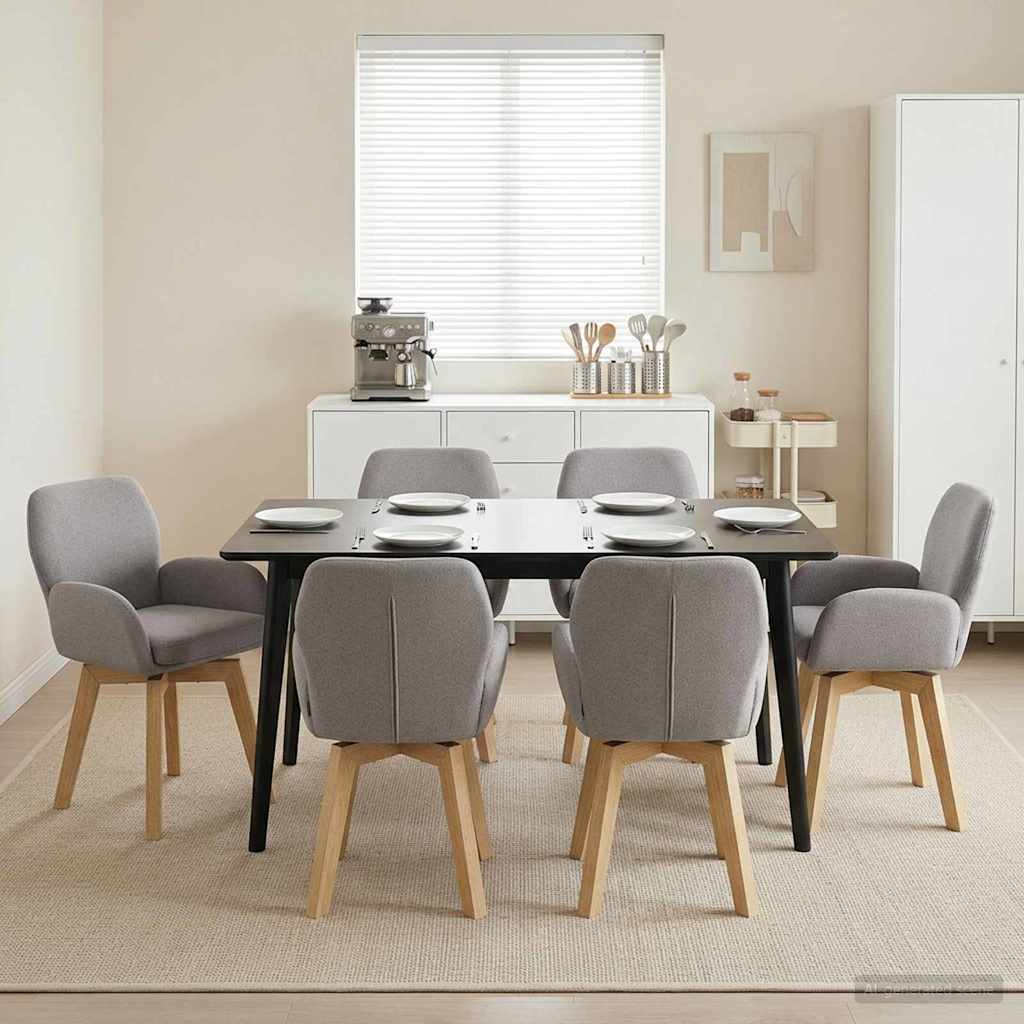 vidaXL Draai Eetstoelen 4 pcs Bouclé Lichtgrijs 54 x 58 x 87 cm