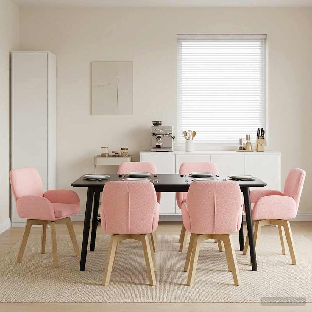 vidaXL Draai Eetstoelen 4 pcs Bouclé Lichtgrijs 54 x 58 x 87 cm