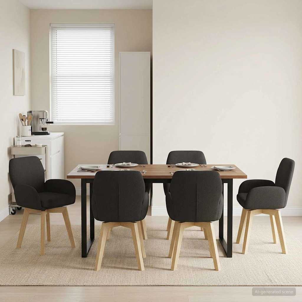 vidaXL Draai Eetstoelen 4 pcs Bouclé Lichtgrijs 54 x 58 x 87 cm