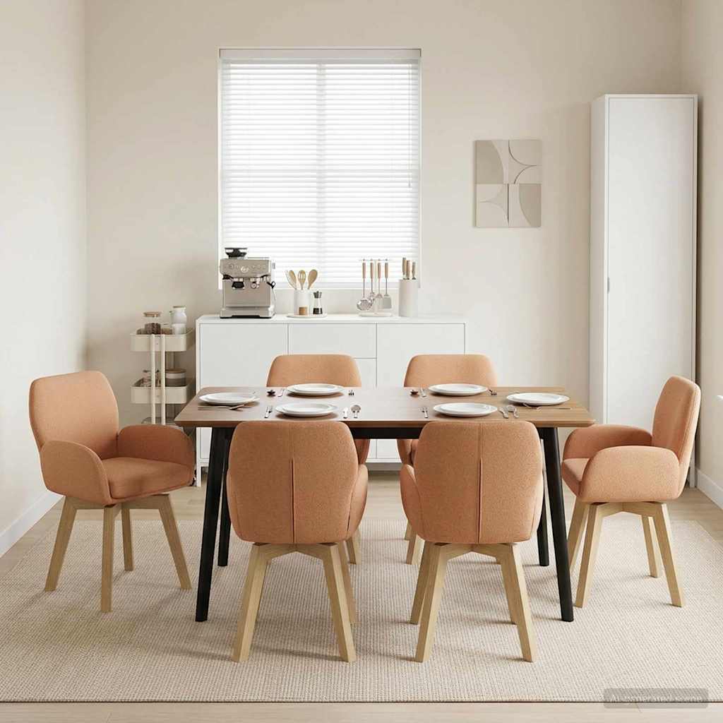 vidaXL Draai Eetstoelen 4 pcs Bouclé Lichtgrijs 54 x 58 x 87 cm
