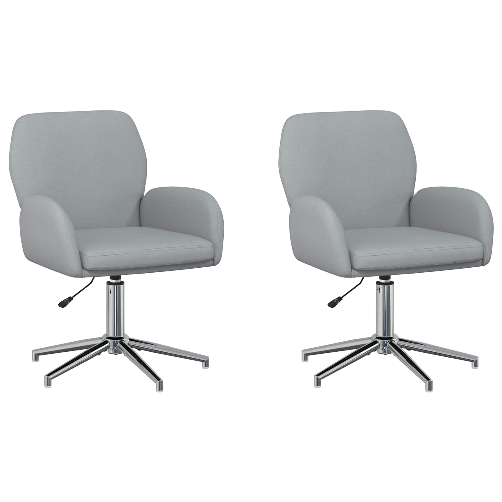 vidaXL Draaiende Bureaustoelen 2 st 54 x 58 x 90 cm Lichtgrijs Stof