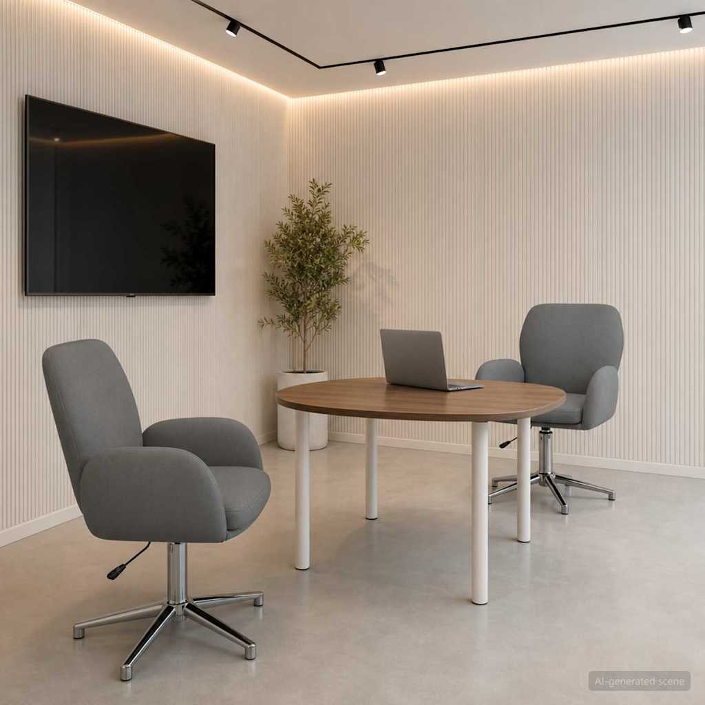 vidaXL Draaiende Bureaustoelen 2 st 54 x 58 x 90 cm Lichtgrijs Stof
