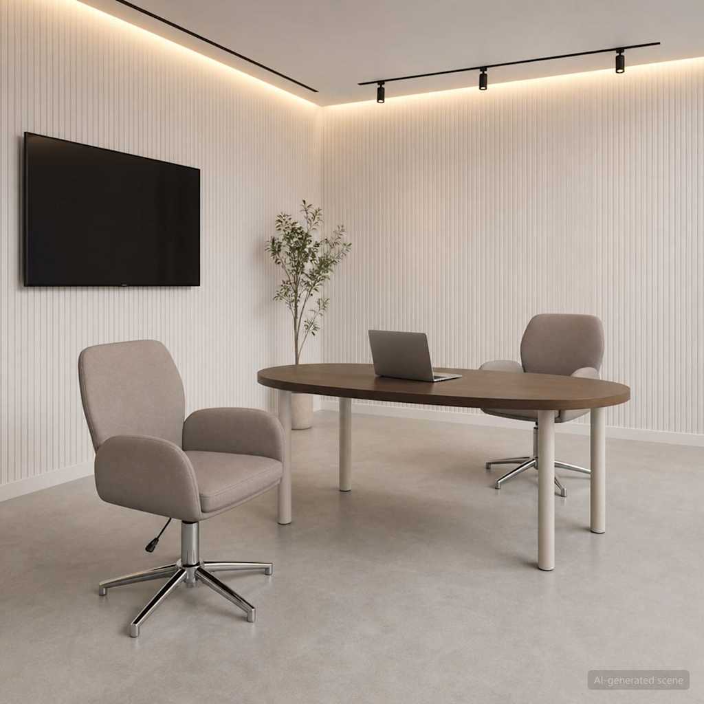 vidaXL Draaiende Bureaustoelen 2 st 54 x 58 x 90 cm Lichtgrijs Stof