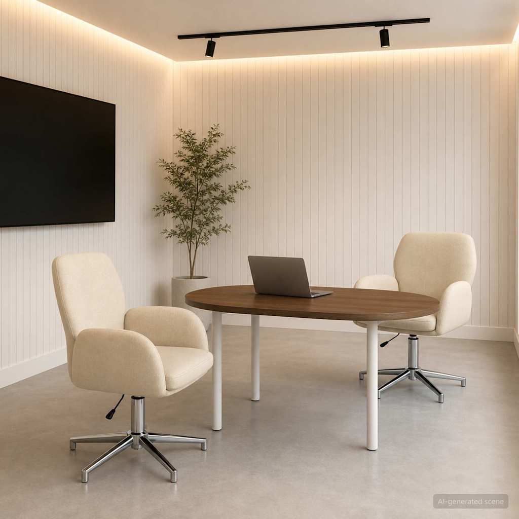 vidaXL Draaiende Bureaustoelen 2 st 54 x 58 x 90 cm Lichtgrijs Stof