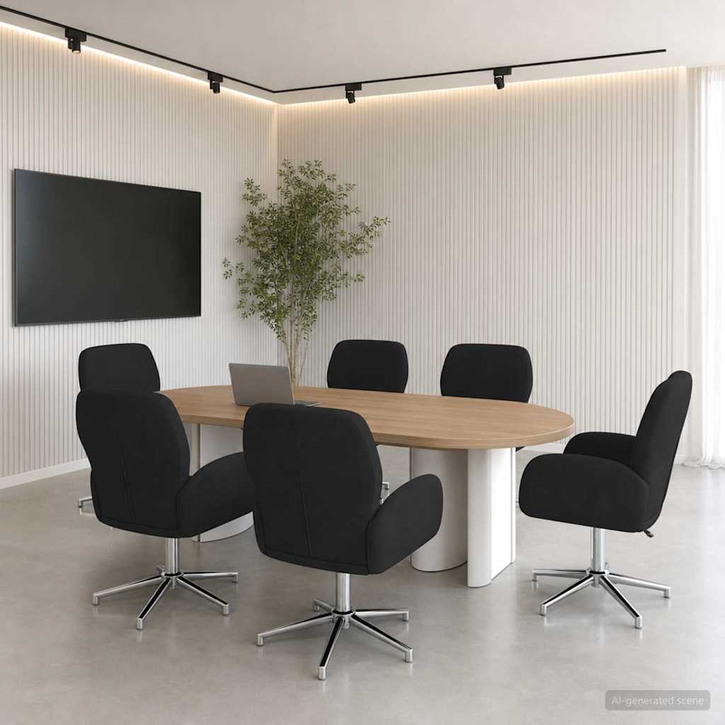 vidaXL Draaiende Bureaustoelen 2 st 54 x 58 x 90 cm Lichtgrijs Stof