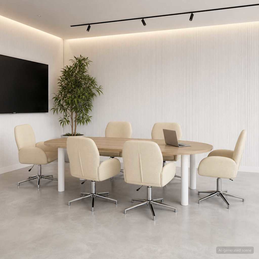 vidaXL Draaiende Bureaustoelen 2 st 54 x 58 x 90 cm Lichtgrijs Stof