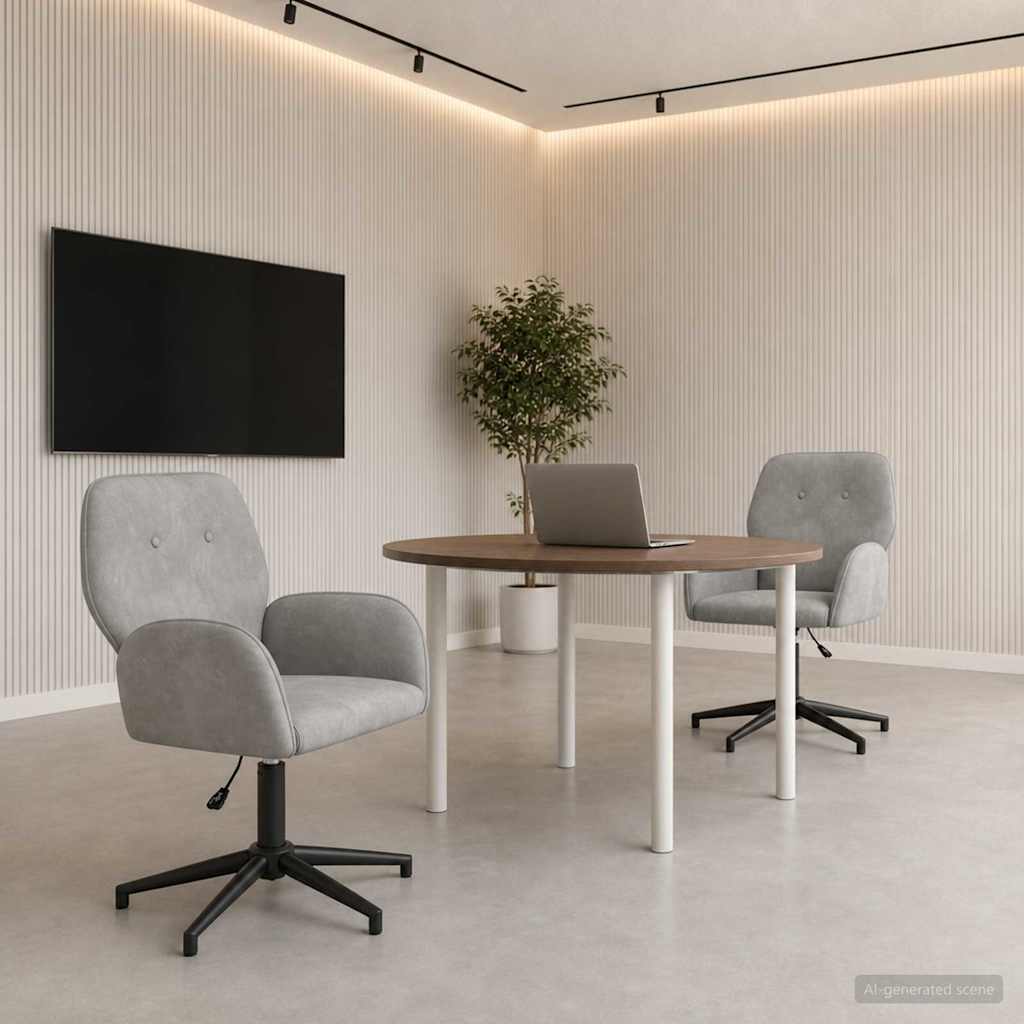 vidaXL Draaiende Bureaustoelen 2 st 54 x 55 x 90 cm Lichtgrijs fluweel