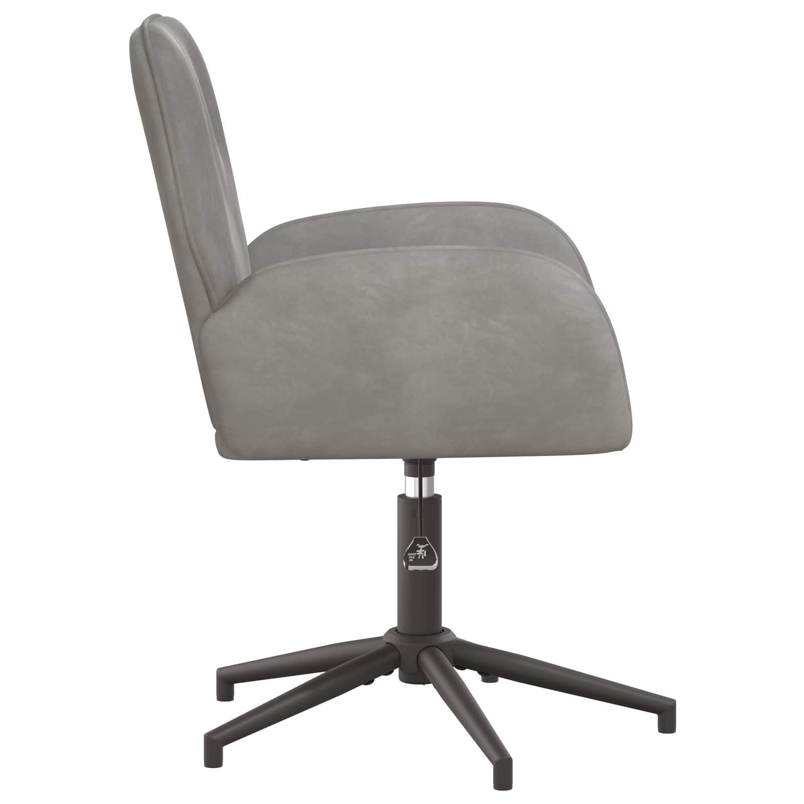 vidaXL Draaiende Bureaustoelen 2 st 54 x 55 x 90 cm Lichtgrijs fluweel