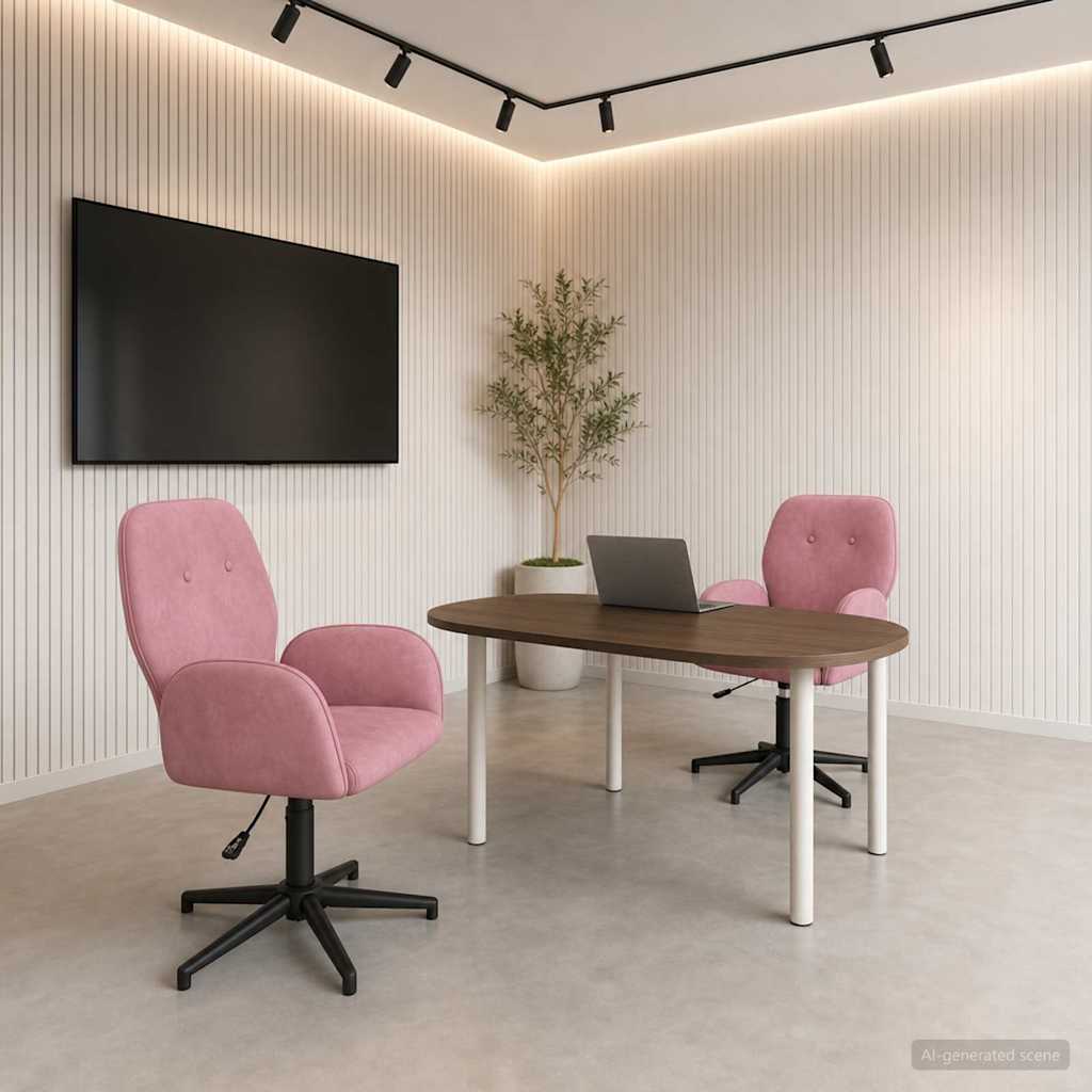 vidaXL Draaiende Bureaustoelen 2 st 54 x 55 x 90 cm Lichtgrijs fluweel