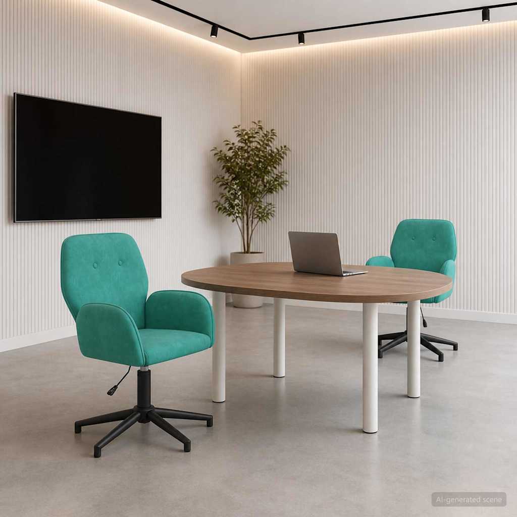vidaXL Draaiende Bureaustoelen 2 st 54 x 55 x 90 cm Lichtgrijs fluweel