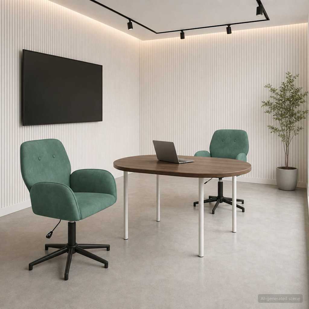 vidaXL Draaiende Bureaustoelen 2 st 54 x 55 x 90 cm Lichtgrijs fluweel