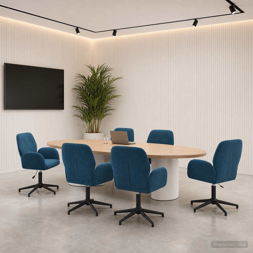 vidaXL Draaiende Bureaustoelen 2 st 54 x 55 x 90 cm Lichtgrijs fluweel