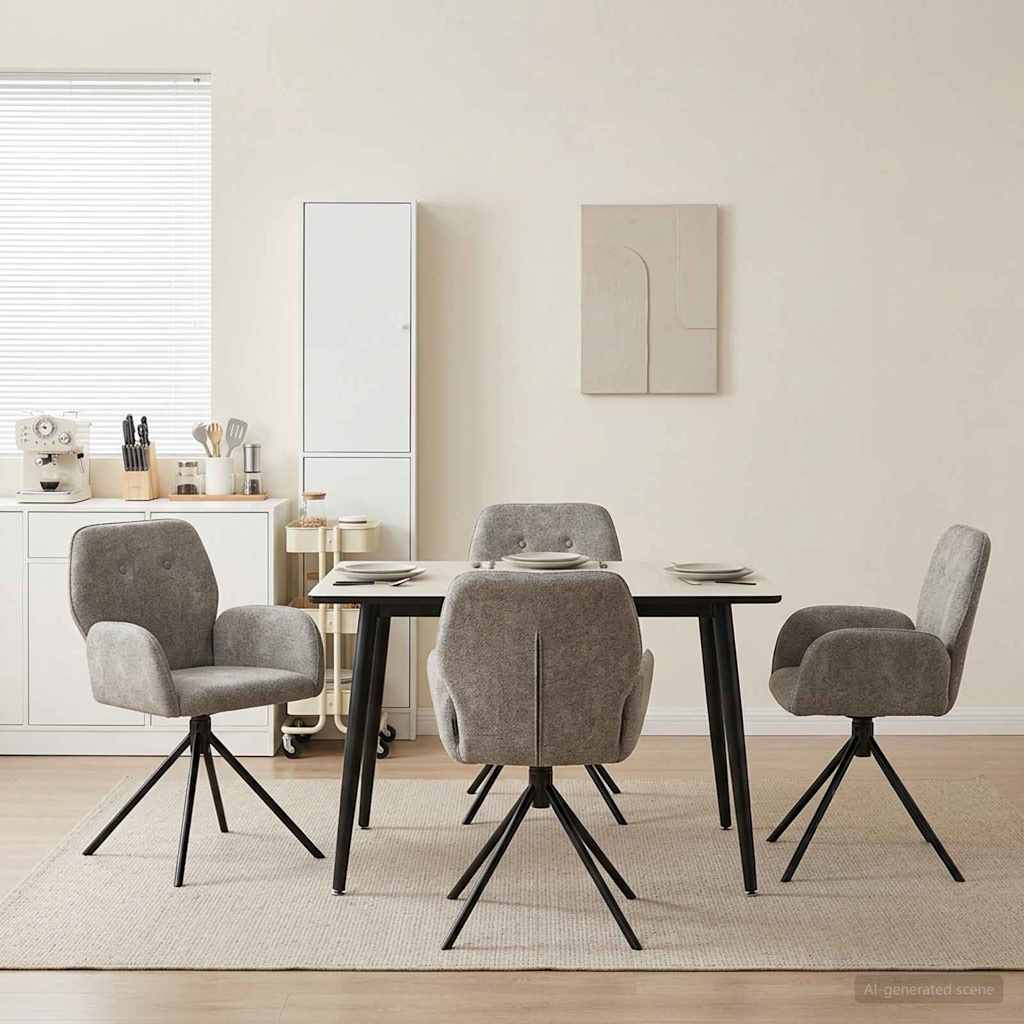 vidaXL Draai Eetstoelen 4 pcs Nep Suede Leer Bruin 54 x 55 x 86 cm