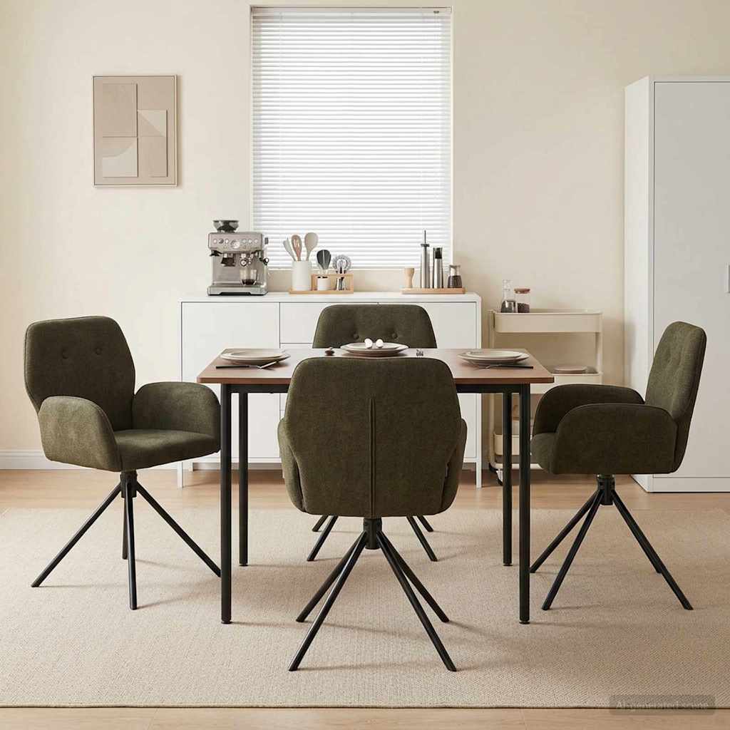 vidaXL Draai Eetstoelen 4 pcs Nep Suede Leer Bruin 54 x 55 x 86 cm