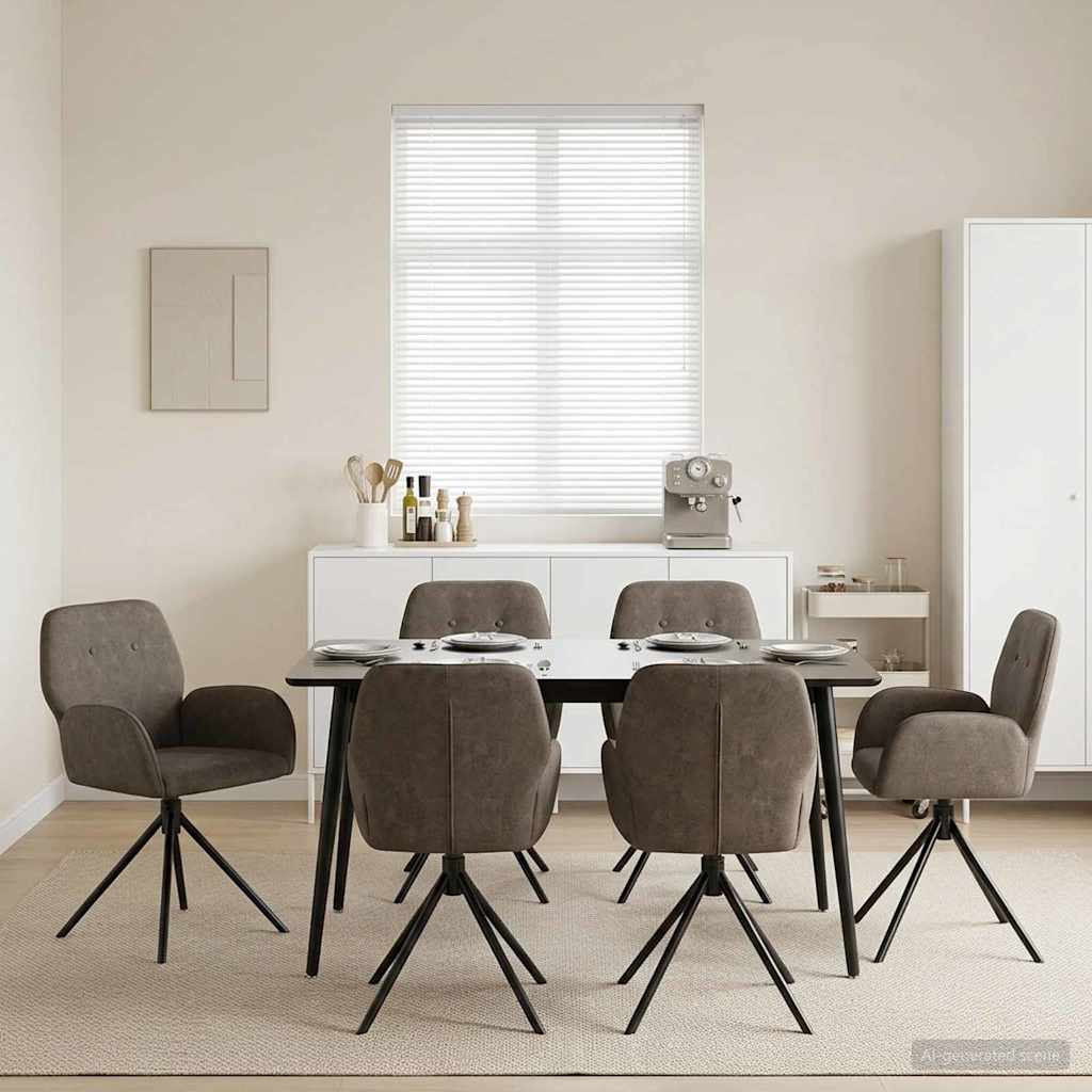 vidaXL Draai Eetstoelen 4 pcs Nep Suede Leer Bruin 54 x 55 x 86 cm