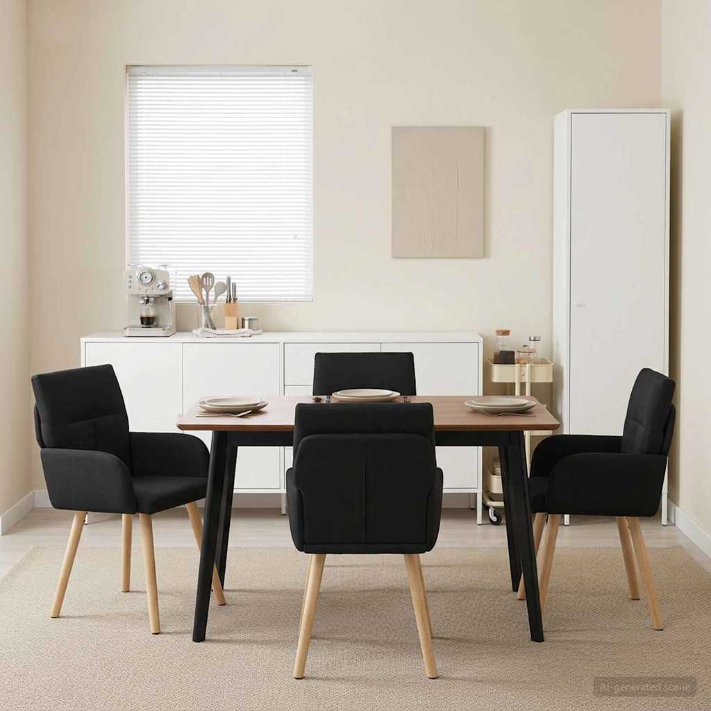 vidaXL Eettafelstoelen 4 pcs Stof Lichtgrijs 60 x 56 x 96 cm