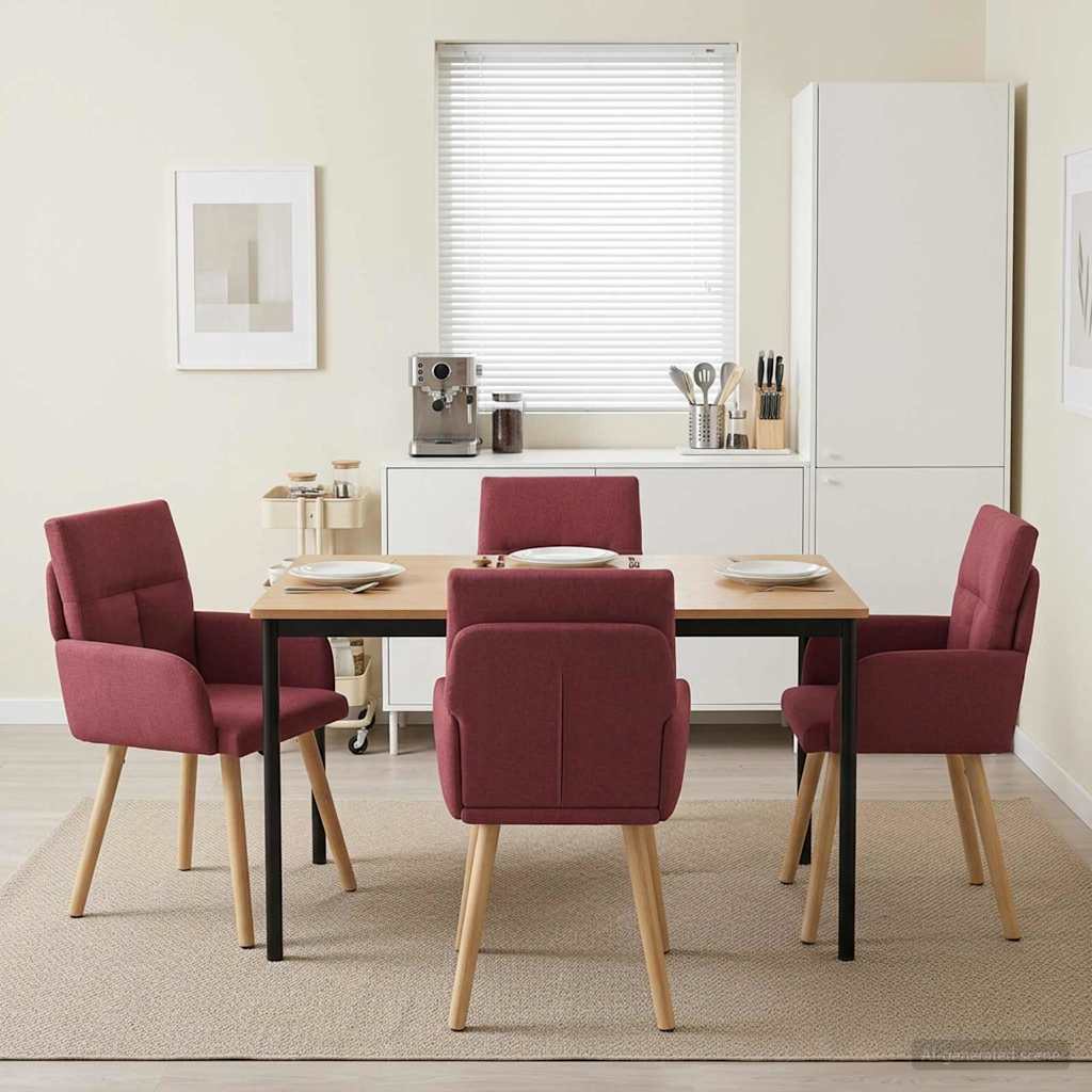 vidaXL Eettafelstoelen 4 pcs Stof Lichtgrijs 60 x 56 x 96 cm