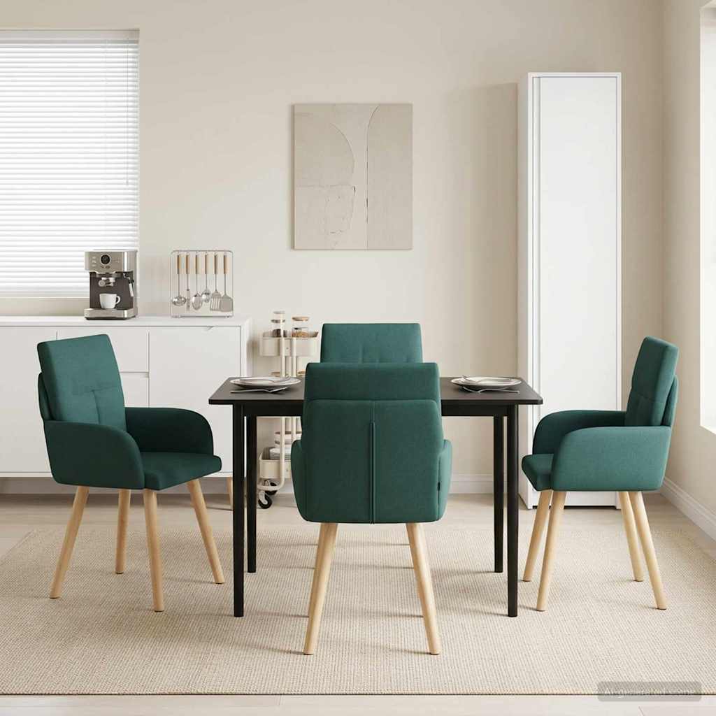 vidaXL Eettafelstoelen 4 pcs Stof Lichtgrijs 60 x 56 x 96 cm
