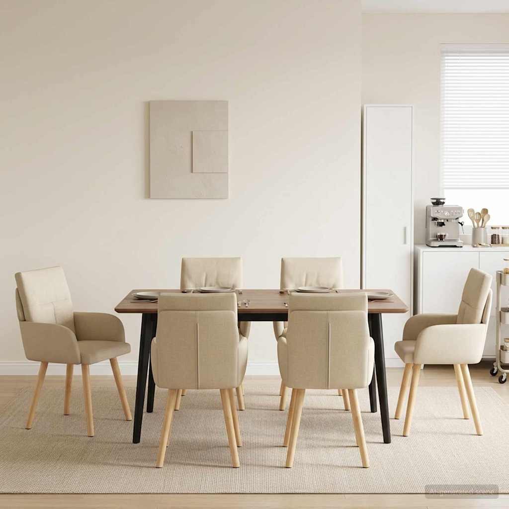 vidaXL Eettafelstoelen 4 pcs Stof Lichtgrijs 60 x 56 x 96 cm