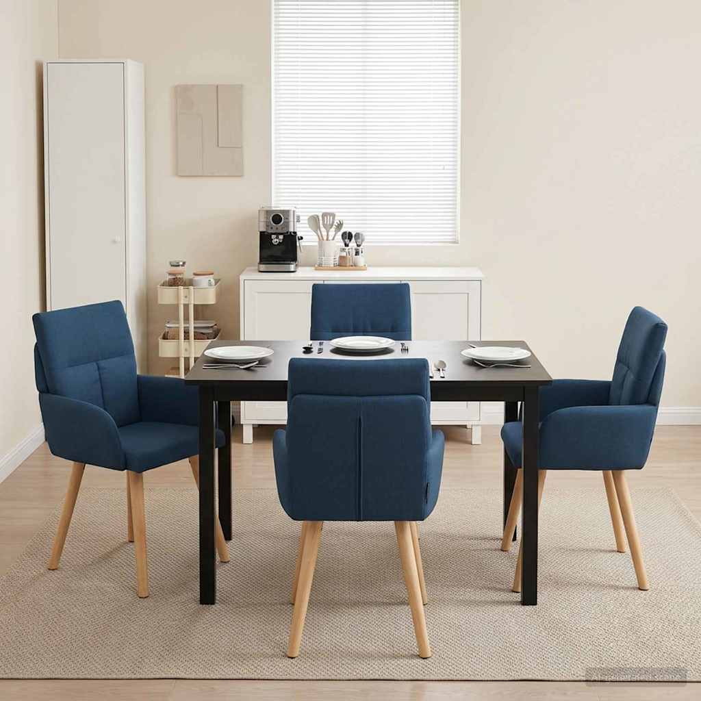 vidaXL Eettafelstoelen 4 pcs Stof Lichtgrijs 60 x 56 x 96 cm
