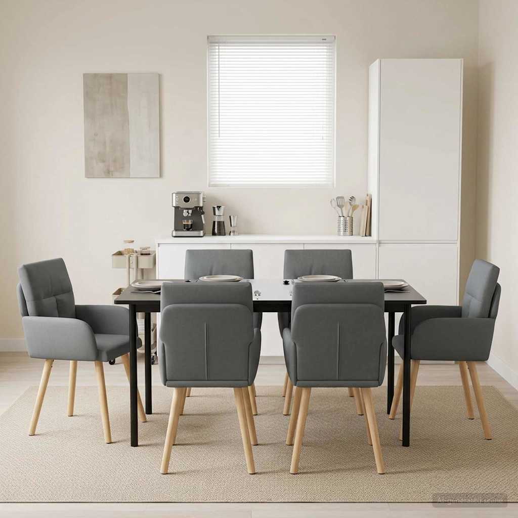vidaXL Eettafelstoelen 4 pcs Stof Lichtgrijs 60 x 56 x 96 cm