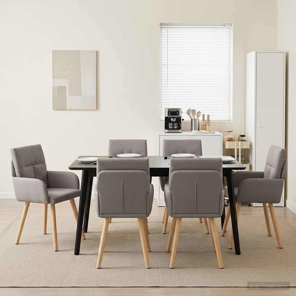 vidaXL Eettafelstoelen 4 pcs Stof Lichtgrijs 60 x 56 x 96 cm