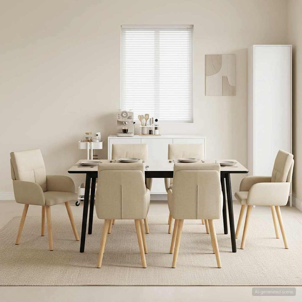 vidaXL Eettafelstoelen 4 pcs Stof Lichtgrijs 60 x 56 x 96 cm