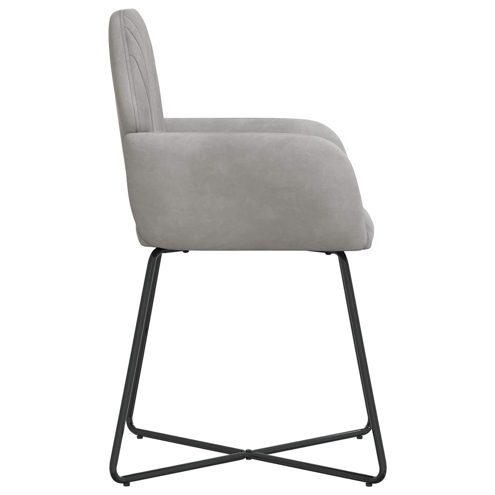 vidaXL Eettafelstoelen 4 pcs fluweel Lichtgrijs 55 x 50 x 84 cm