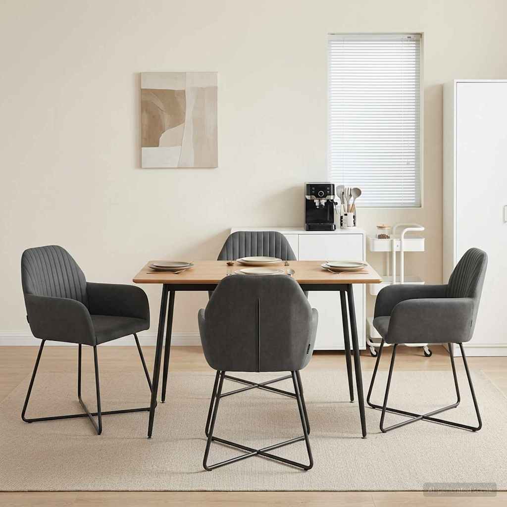 vidaXL Eettafelstoelen 4 pcs fluweel Lichtgrijs 55 x 50 x 84 cm
