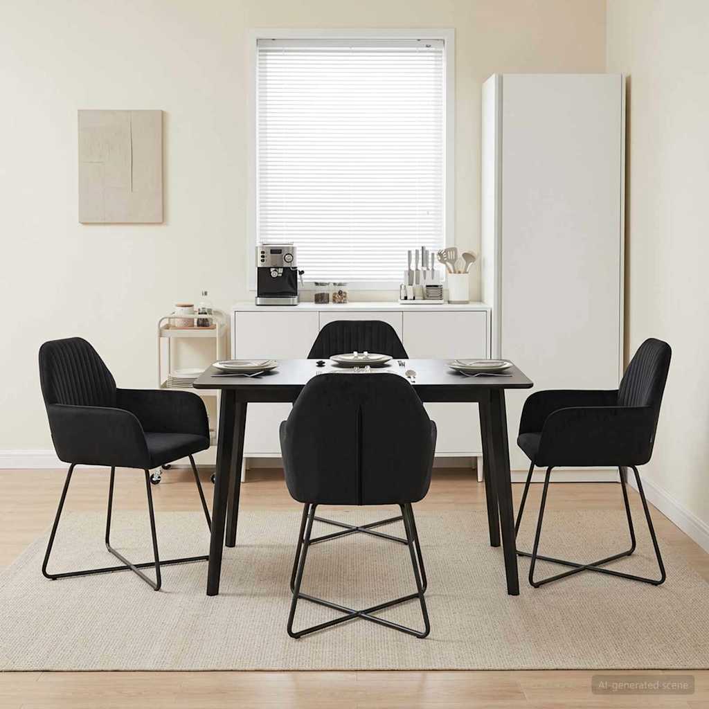 vidaXL Eettafelstoelen 4 pcs fluweel Lichtgrijs 55 x 50 x 84 cm