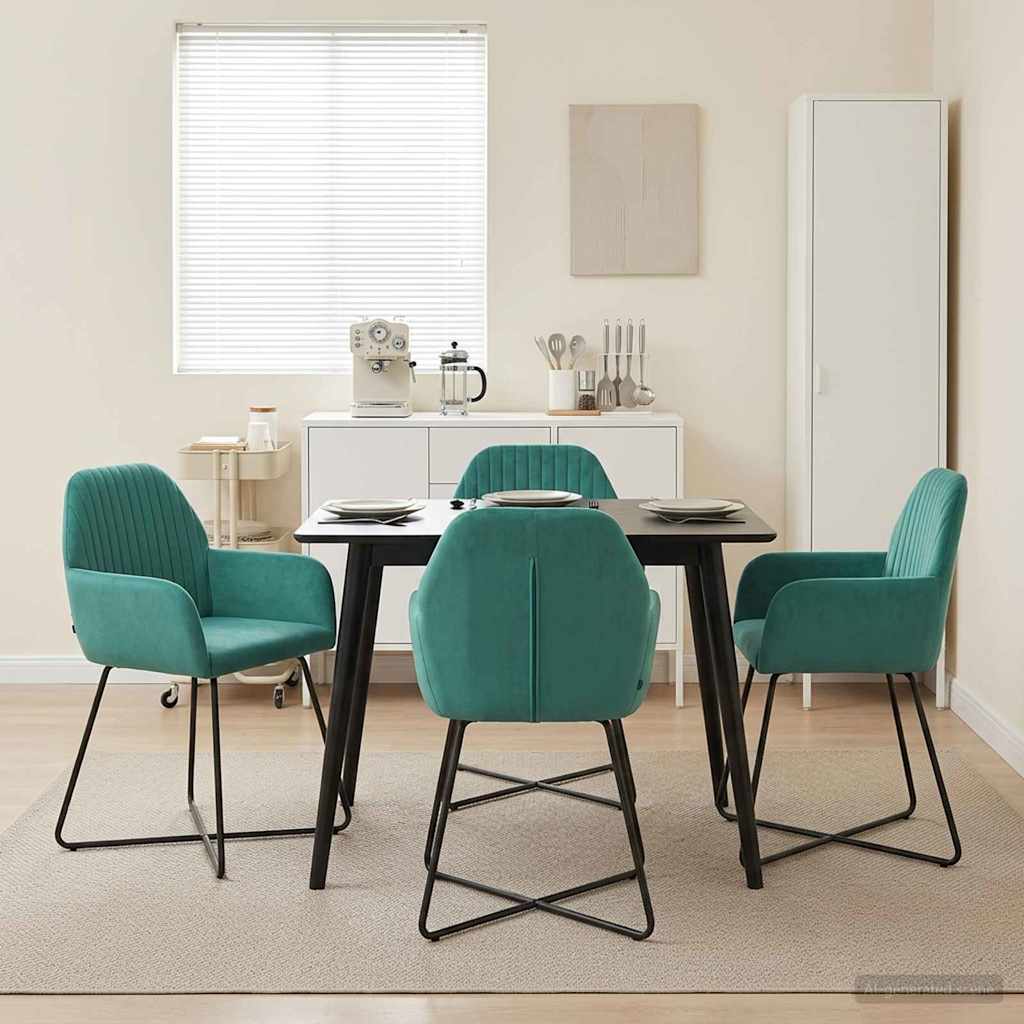 vidaXL Eettafelstoelen 4 pcs fluweel Lichtgrijs 55 x 50 x 84 cm