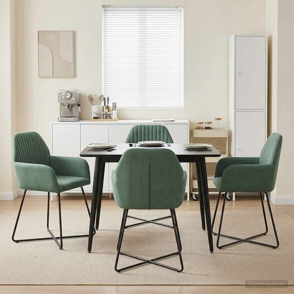 vidaXL Eettafelstoelen 4 pcs fluweel Lichtgrijs 55 x 50 x 84 cm