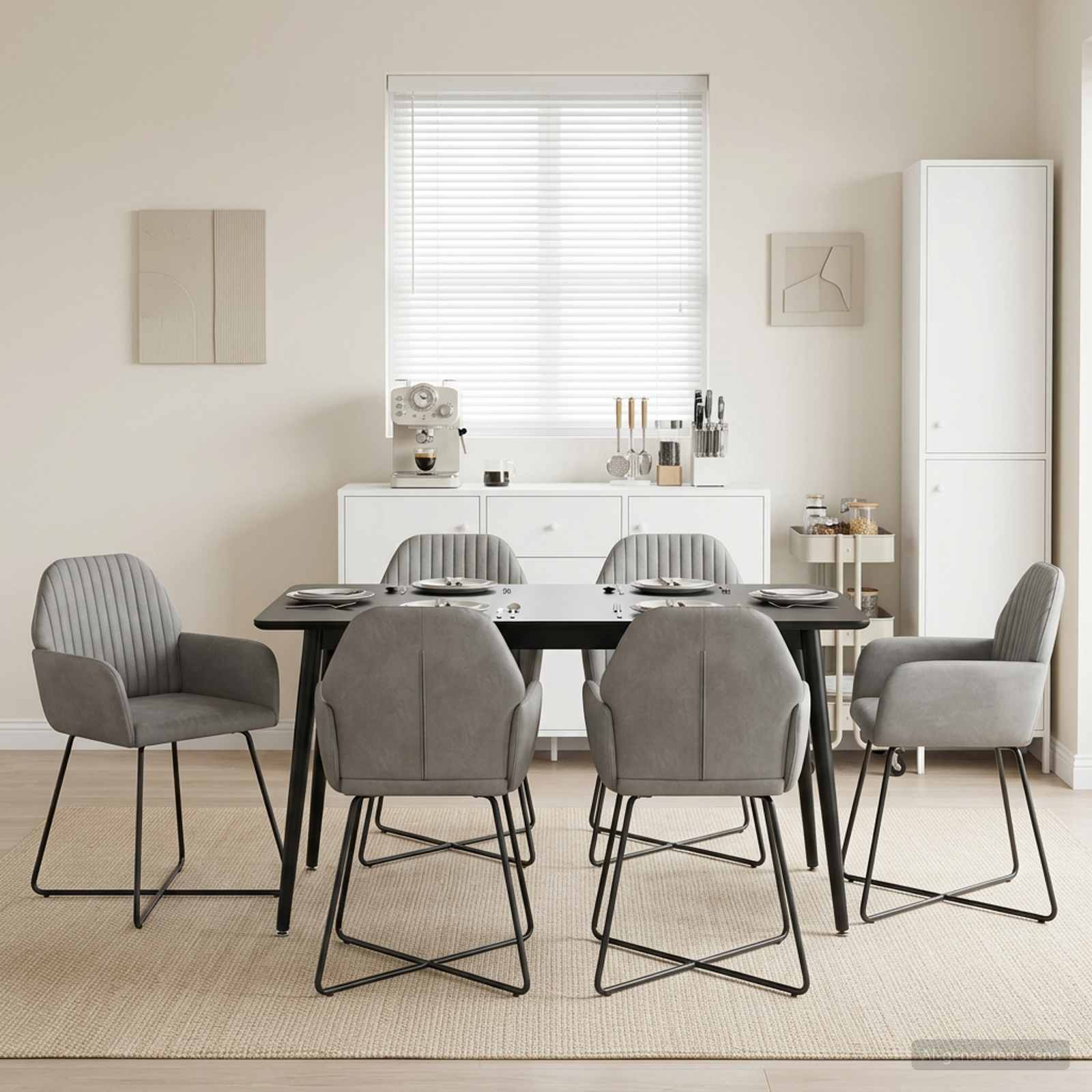 vidaXL Eettafelstoelen 4 pcs fluweel Lichtgrijs 55 x 50 x 84 cm