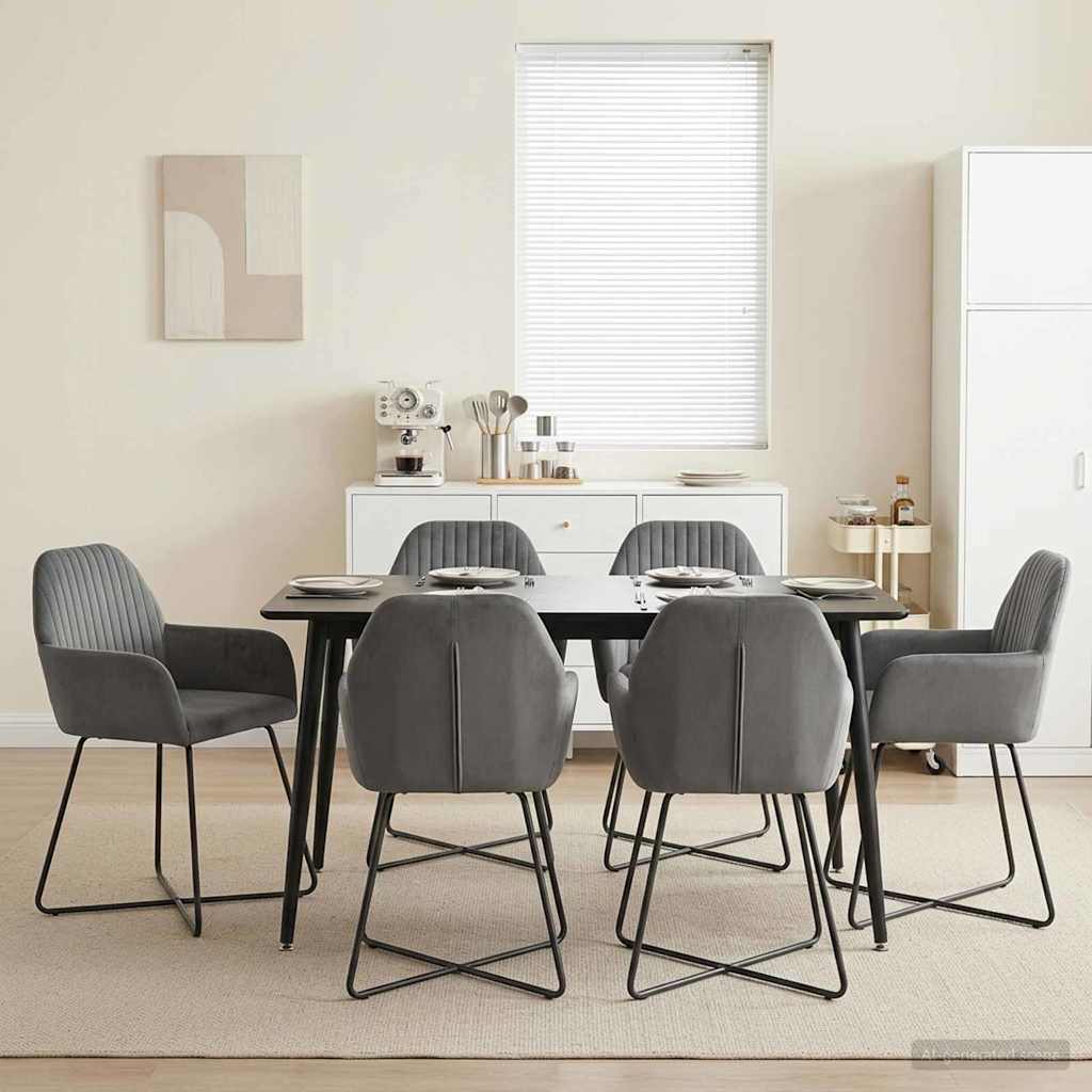 vidaXL Eettafelstoelen 4 pcs fluweel Lichtgrijs 55 x 50 x 84 cm